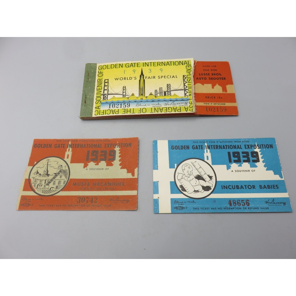 1939 Golden Gate International Exposition Ticket Book Musee Mecanique SF Fair